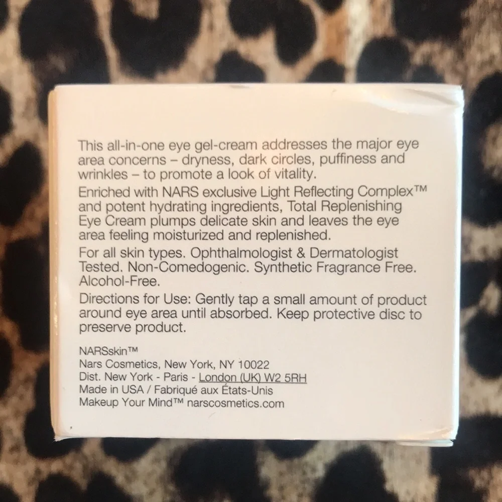 Brand New NARS Skin Sealed Total Replenishing Eye Cream